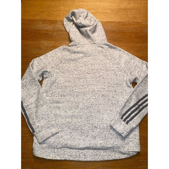 Adidas Boys Grey Heather Hooded Sweatshirt Size M - Picture 5 of 5